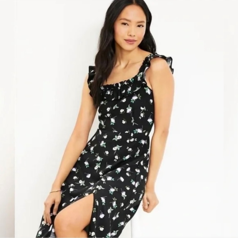 Loft Ruffle Strap Midi Dress - Picture 3 of 9